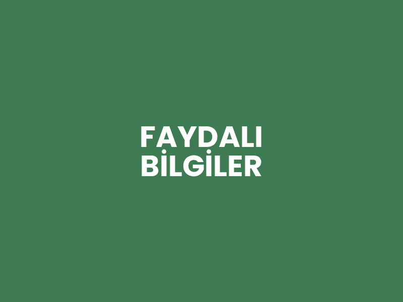 Faydalı Bilgiler